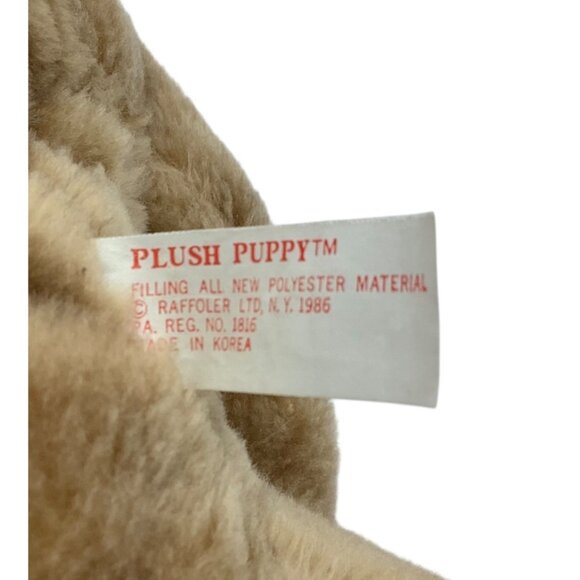 Vtg 1986 Plush Puppy Sharpei Stuffed Animal Raffoler 9” Wrinkles Made In Korea - Picture 3 of 6